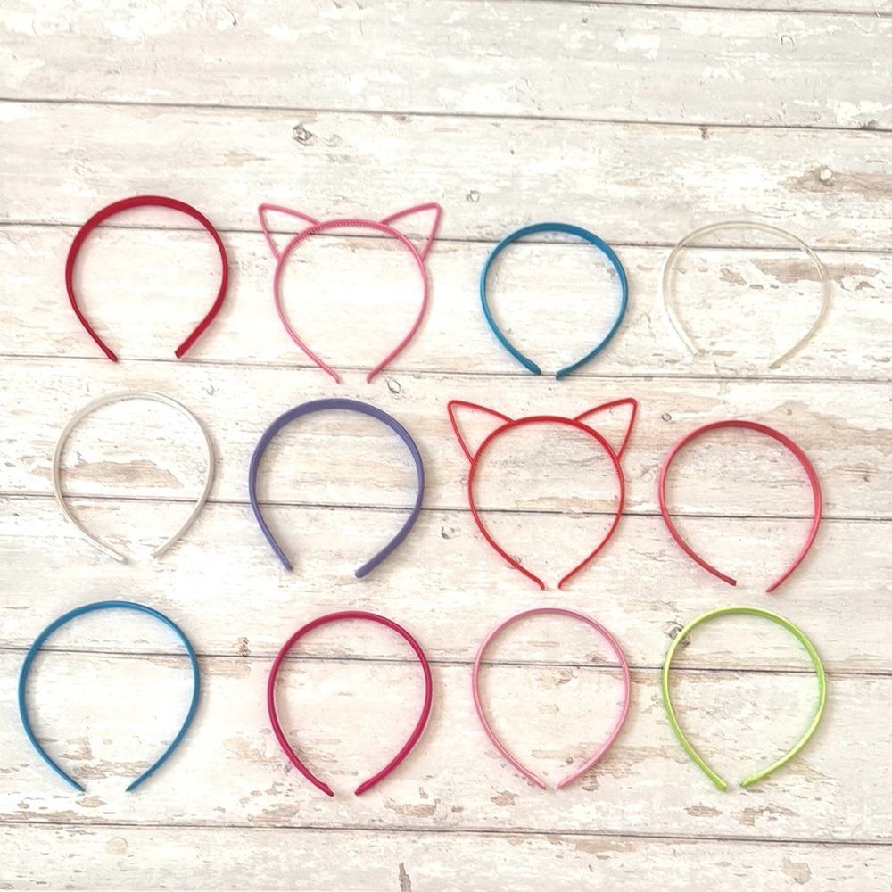 Girls Kids 16ct Headband Hair Accessories Cat Ears Pink Red Assorted Colors Lot